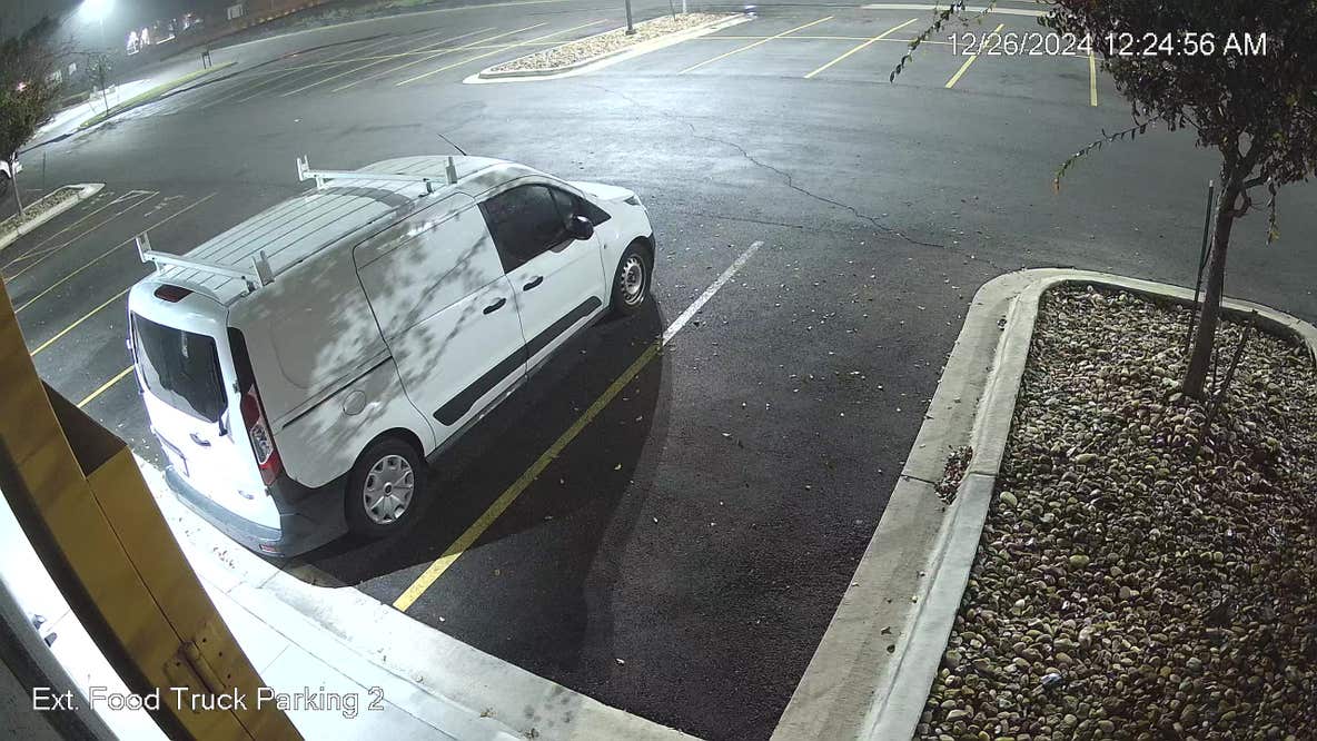 Surveillance footage of food truck theft